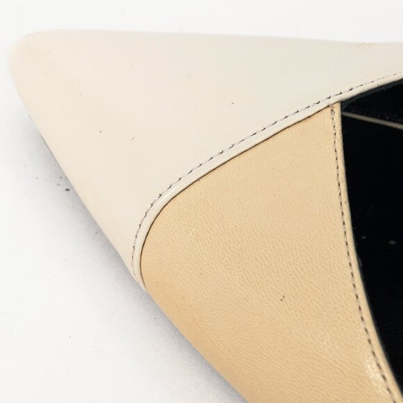 Celine Ivory & Beige Two-Tone Pointed-Toe D'Orsay Pumps - Picture 8 of 9